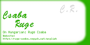 csaba ruge business card
